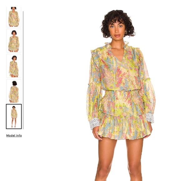 LoveShackFancy Ronalda Blouse in Pastel Fields - Picture 10 of 11